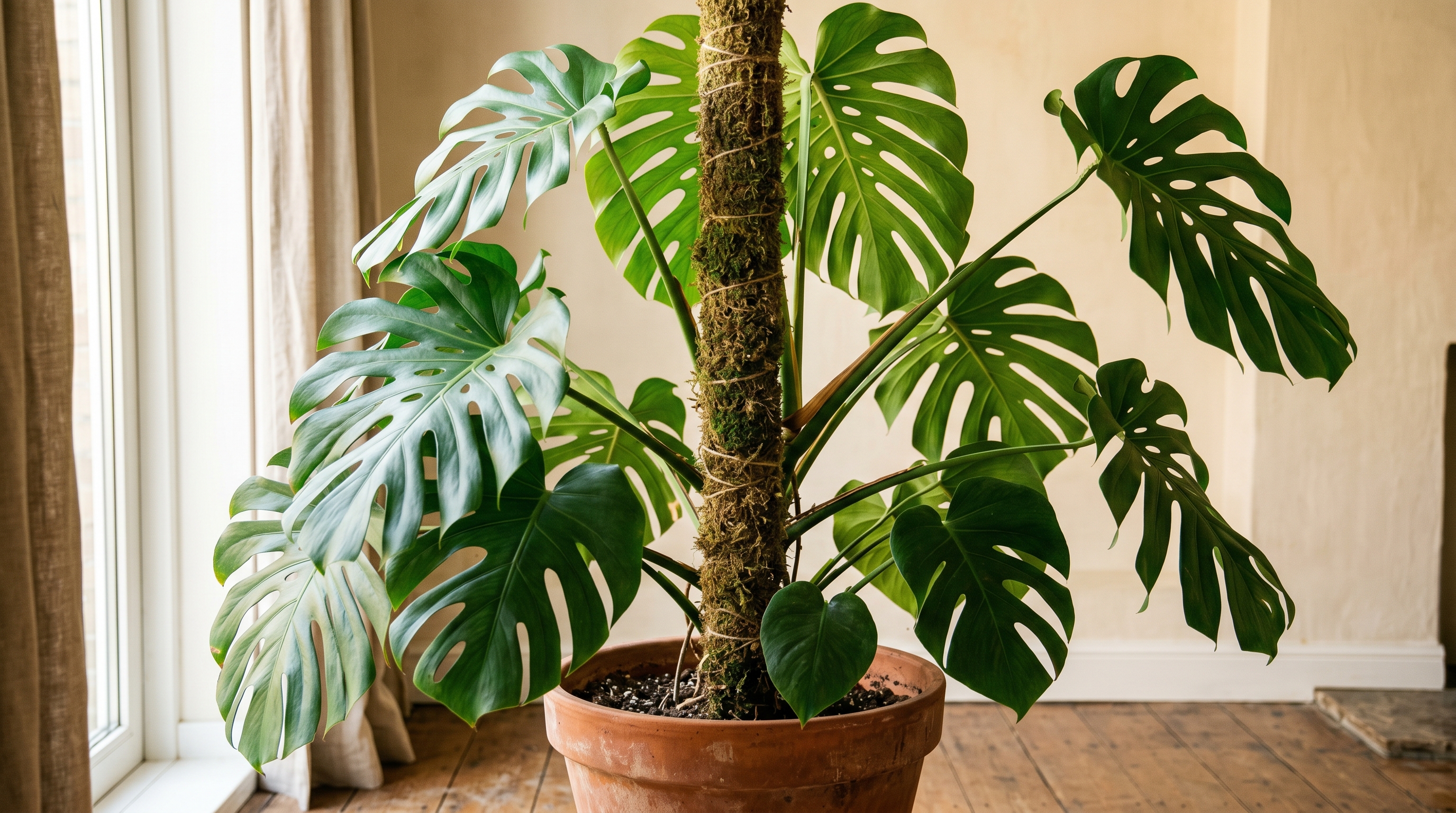 Monstera with Moss & Form pole